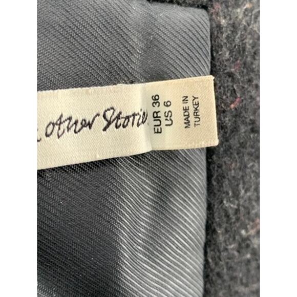 & OTHER STORIES Women’s Black Wool-Blend Asymmetrical Coat SZ 6 - Picture 10 of 11